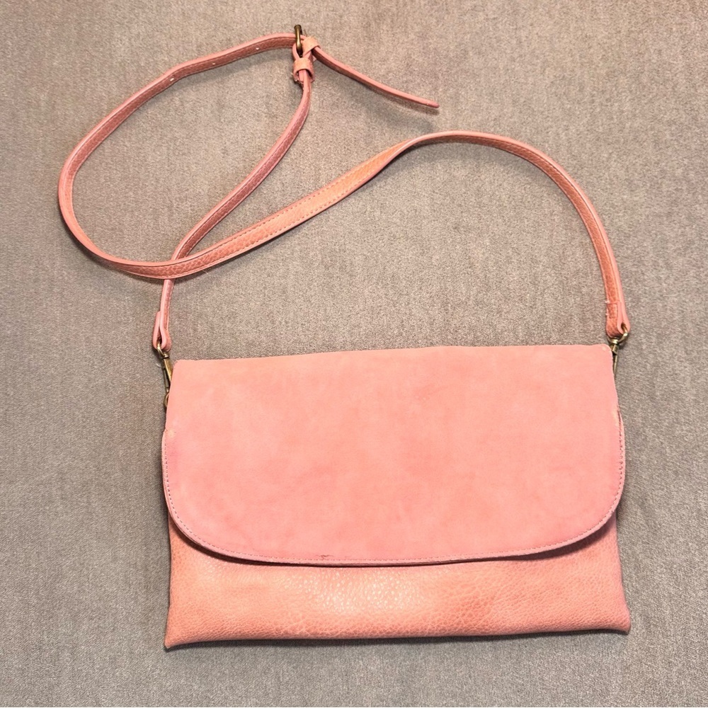 Anthropologie Pink Magnetic Closer Crossbody Bag